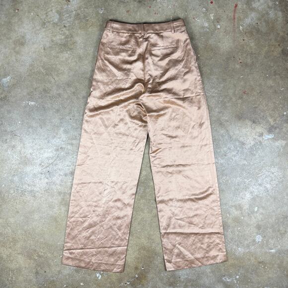 Banana Republic Brigitte Satin Wide Leg Pants Casita Pink‎ Luxe Blend Size 2 - Picture 3 of 12